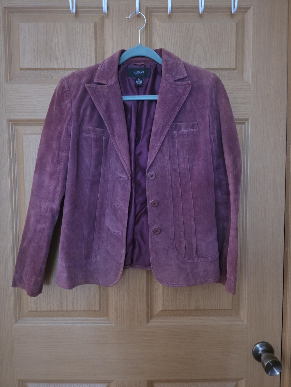 Vintage Alfani 100% Leather Suede Blazer – Women's Small